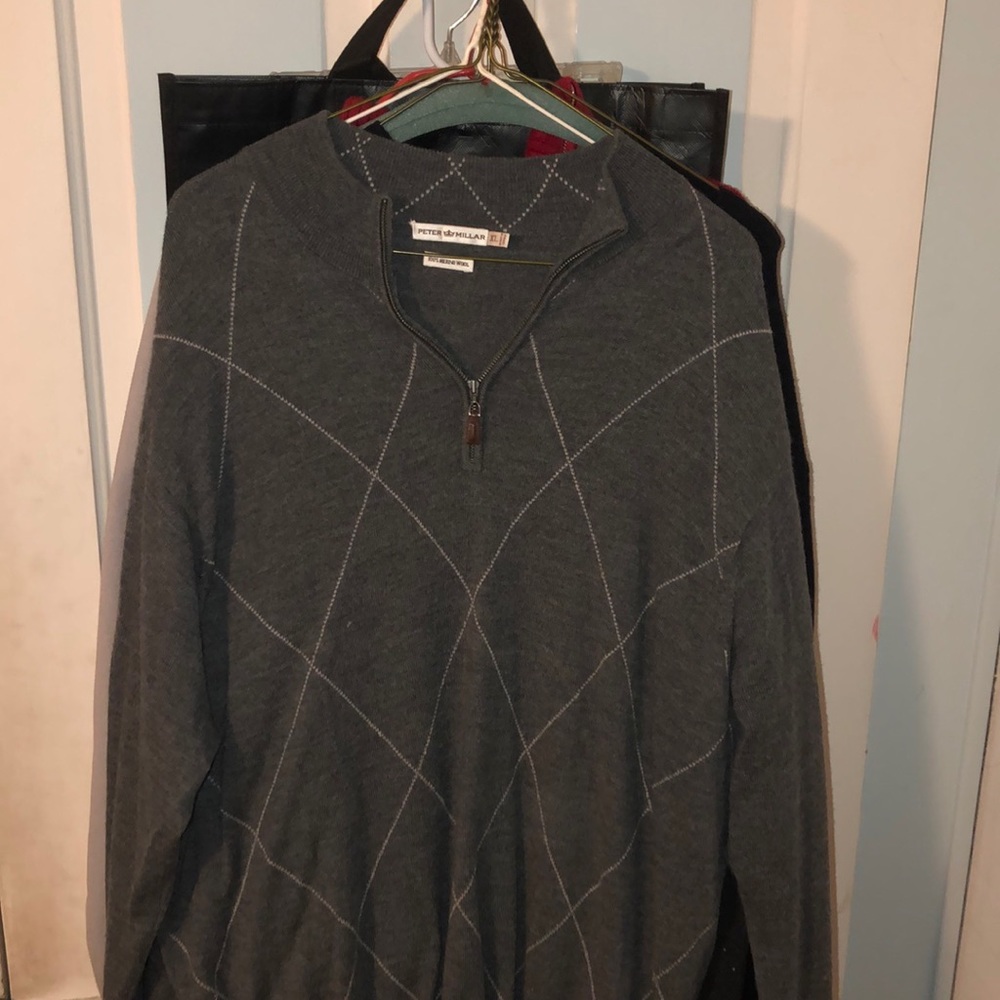 Peter Millar Merino Wool Argyle Quarter zip